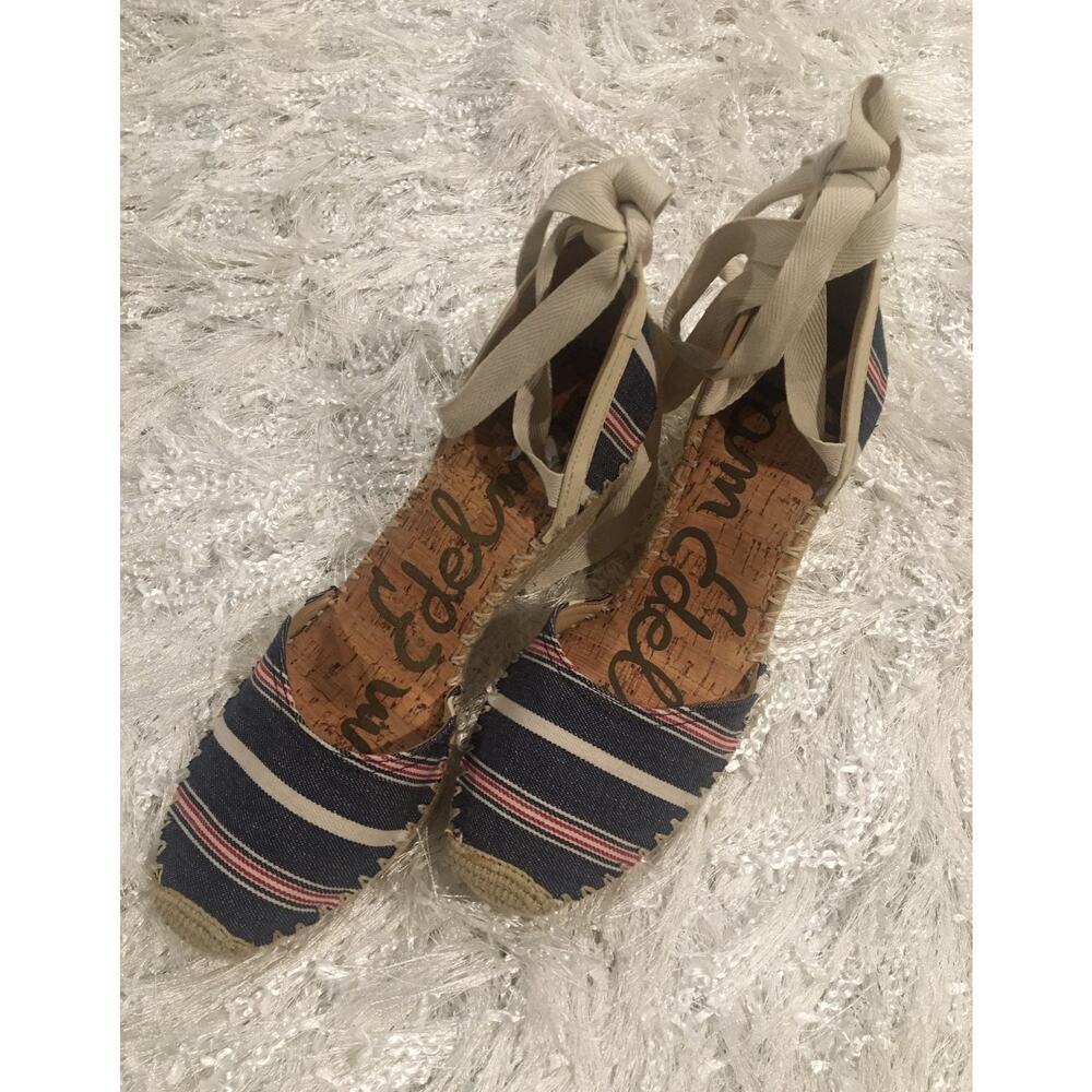 SAM EDELMAN Patsy Striped Wedges 9 - Picture 10 of 12